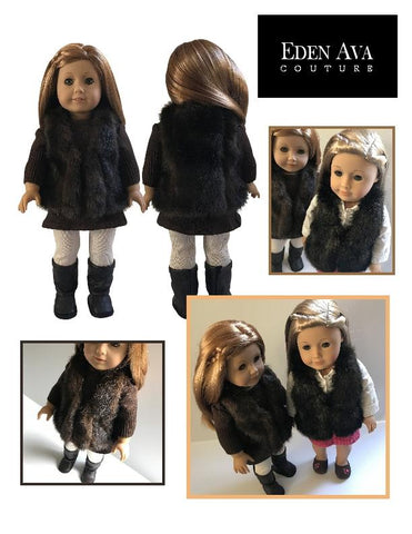 Eden Ava 18 Inch Modern Autumn Faux Fur Vest 18" Doll Clothes Pattern larougetdelisle