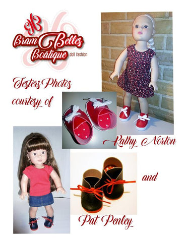 Brambelles boutique Shoes No-Sew Desert Boots 18" Doll Shoe Pattern larougetdelisle