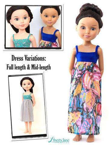 Liberty Jane BFC Ink CA Cami Top and Dress Pattern for BFC, Ink Dolls larougetdelisle