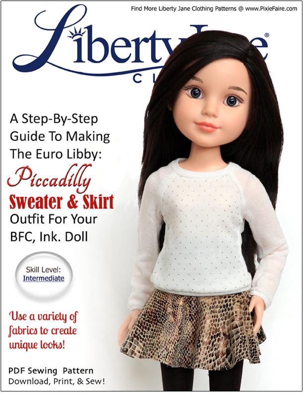 Liberty Jane Piccadilly Sweater & Skirt Bundle Doll Clothes Pattern BFC ...