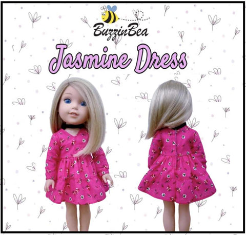 BuzzinBea WellieWishers Jasmine Dress 14.5" Doll Clothes Pattern larougetdelisle