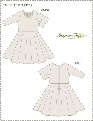 Bonjour Teaspoon 18 Inch Modern Taylor Regatta Dress 18" Doll Clothes Pattern larougetdelisle