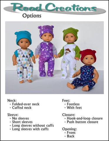 Read Creations 8" Baby Dolls Baby Sister's Sleeper Outfit 8" Baby Doll Clothes Pattern larougetdelisle