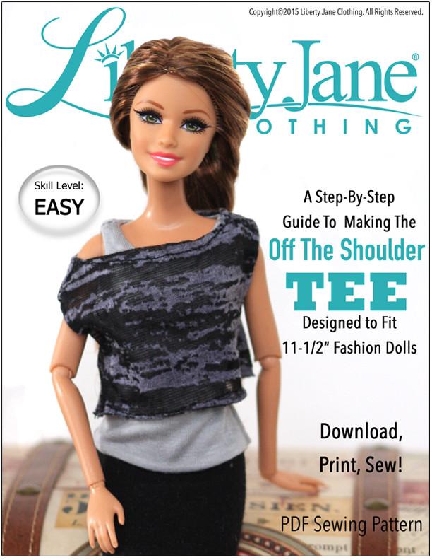 Liberty Jane Off The Shoulder Tee Pattern For 11 1 2 Fashion Dolls Like Barbie