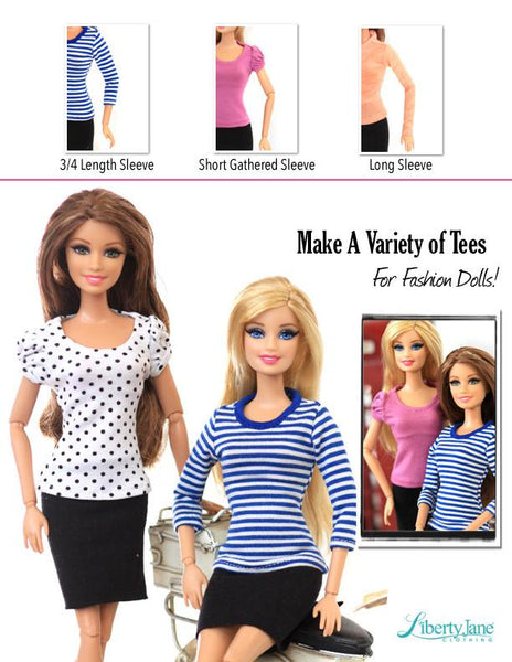 Liberty Jane T-Shirt Variations Doll Clothes Pattern for 11-1/2 inch ...