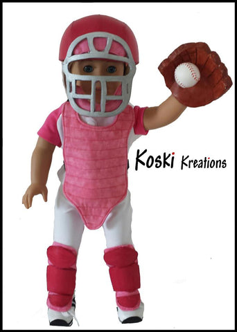 Koski Kreations 18 Inch Modern Baseball Equipment 18" Doll Accessory Pattern larougetdelisle