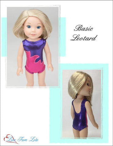Love From Lola WellieWishers Basic Leotard 14.5" Doll Clothes Pattern larougetdelisle
