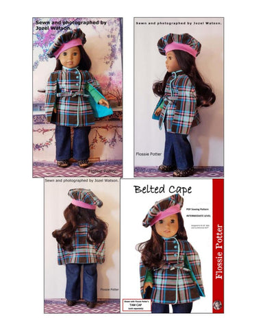 Flossie Potter 18 Inch Modern Belted Cape 18" Doll Clothes Pattern larougetdelisle