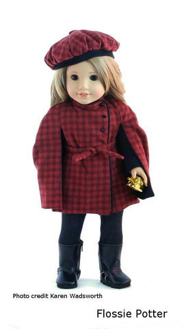 Flossie Potter 18 Inch Modern Belted Cape 18" Doll Clothes Pattern larougetdelisle