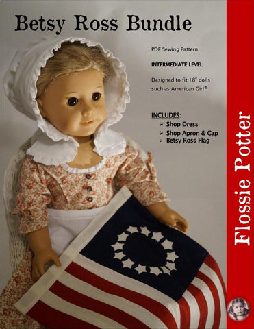 Flossie Potter 18 inch Historical Betsy Ross Outfit Bundle 18" Doll Clothes larougetdelisle