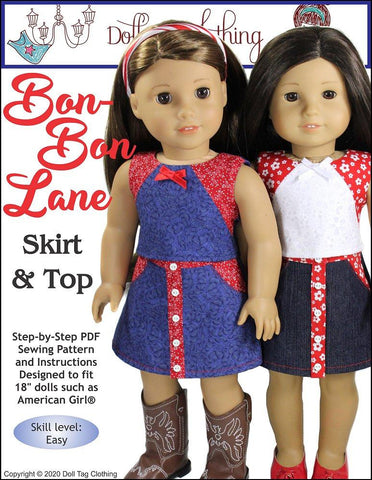 Doll Tag Clothing 18 Inch Modern Bon-Bon Lane Skirt & Top 18" Doll Clothes larougetdelisle