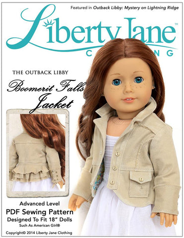 Liberty Jane 18 Inch Modern Boomerit Falls Jacket 18" Doll Clothes Pattern larougetdelisle