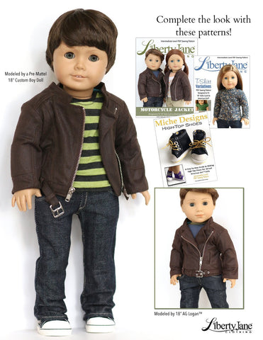 Liberty Jane 18 Inch Boy Doll Boy Doll Jeans Bundle 18" Doll Clothes Pattern larougetdelisle