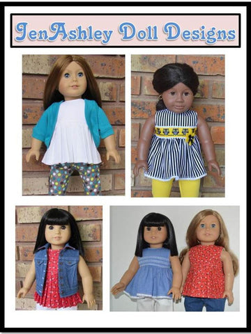 Jen Ashley Doll Designs 18 Inch Modern Breezy Summer Top 18" Doll Clothes Pattern larougetdelisle
