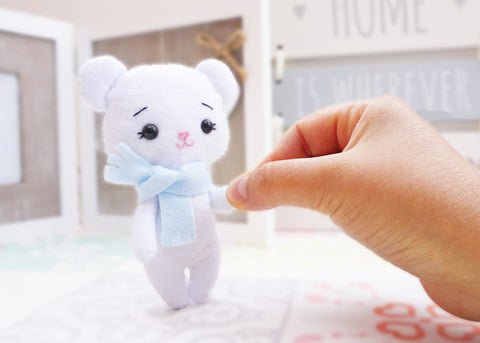 Cute Felt Patterns Hand Sewing Bright Bear 6" Felt Plush Hand Sewing Pattern larougetdelisle