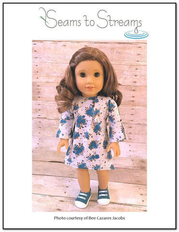 Seams to Streams 18 Inch Modern Buttonfly Dress 18" Doll Clothes Pattern larougetdelisle