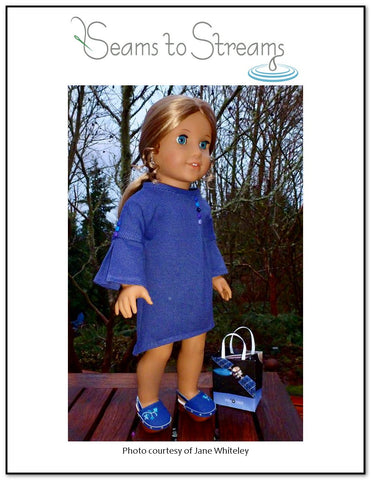 Seams to Streams 18 Inch Modern Buttonfly Dress 18" Doll Clothes Pattern larougetdelisle