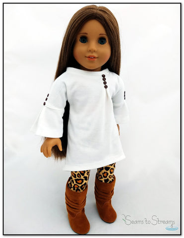 Seams to Streams 18 Inch Modern Buttonfly Dress 18" Doll Clothes Pattern larougetdelisle