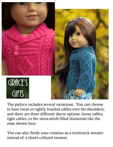 Grace's Gifts Knitting Crossover Collar Aran Knitting Pattern larougetdelisle