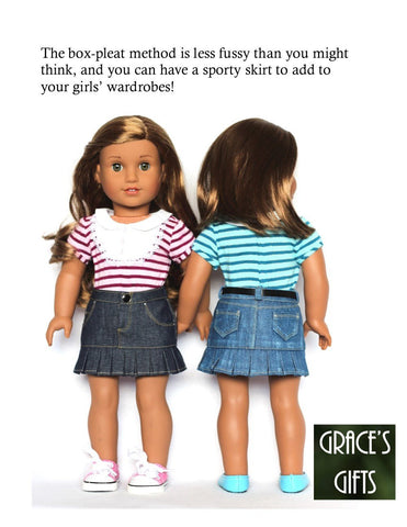 Grace's Gifts 18 Inch Modern "Colvin" Jeans Skirt 18" Doll Clothes Pattern larougetdelisle