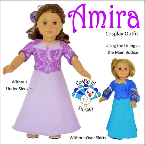 Crafty Lil Turkey 18 Inch Modern Amira Cosplay Outfit 18" Doll Clothes Pattern larougetdelisle