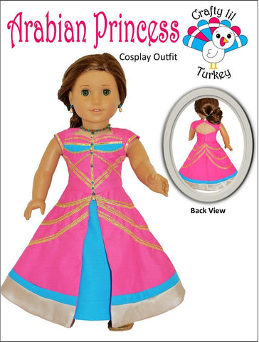 Crafty Lil Turkey 18 Inch Modern Arabian Princess Cosplay Outfit 18" Doll Clothes Pattern larougetdelisle