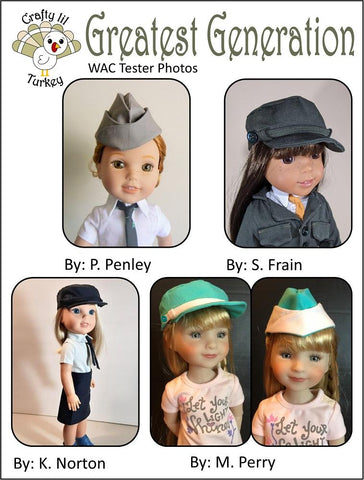Crafty Lil Turkey WellieWishers Greatest Generation: WAC Hats 14.5" Doll Clothes Pattern larougetdelisle