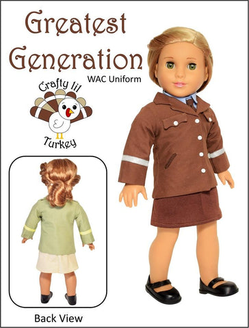 Crafty Lil Turkey 18 Inch Historical Greatest Generation: WAC Uniform 18" Doll Clothes Pattern larougetdelisle