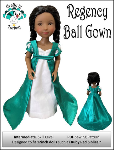 Crafty Lil Turkey Siblies Regency Ball Gown Pattern for 12" Siblies Dolls larougetdelisle