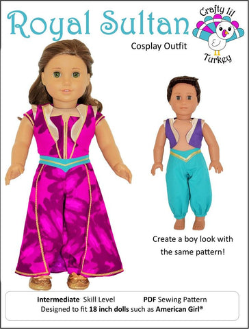 Crafty Lil Turkey 18 Inch Modern Royal Sultan Cosplay Outfit 18" Doll Clothes Pattern larougetdelisle
