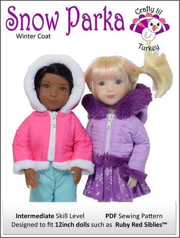 Crafty Lil Turkey Siblies Snow Parka Pattern For 12" Siblies Dolls larougetdelisle