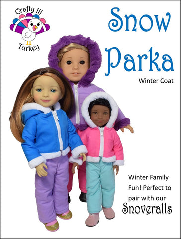 Crafty Lil Turkey Ruby Red Fashion Friends Snow Parka 14-15" Doll Clothes Pattern larougetdelisle