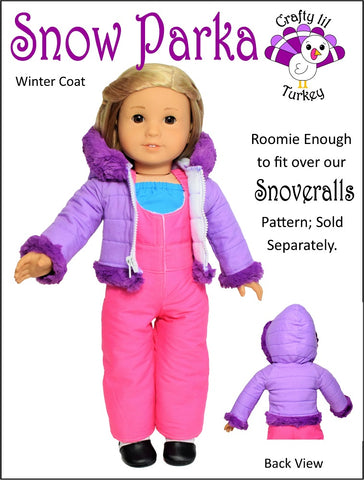 Crafty Lil Turkey 18 Inch Modern Snow Parka 18" Doll Clothes Pattern larougetdelisle