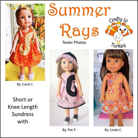 Crafty Lil Turkey WellieWishers Summer Rays 14-15" Doll Clothes Pattern larougetdelisle