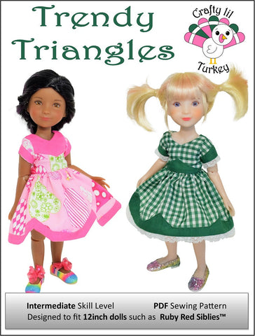 Crafty Lil Turkey Siblies Trendy Triangles: Summer Dress Pattern For 12" Siblies Dolls larougetdelisle