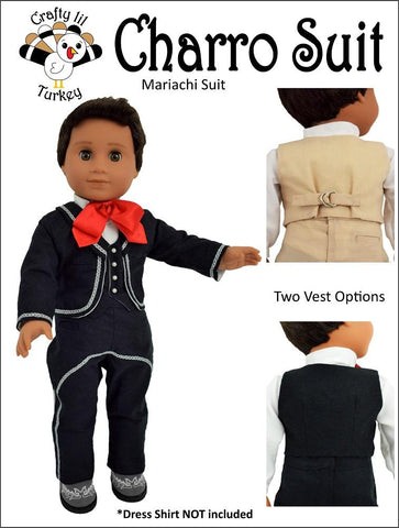 Crafty Lil Turkey 18 Inch Boy Doll Charro Suit 18" Doll Clothes Pattern larougetdelisle