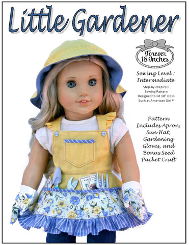 Forever 18 Inches 18 Inch Modern Little Gardener 18" Doll Clothes Pattern larougetdelisle