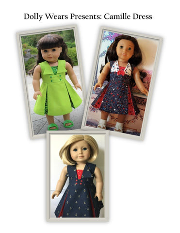 Dolly Wears 18 Inch Modern Camille Dress 18" Doll Clothes Pattern larougetdelisle