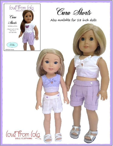 Love From Lola WellieWishers Cara Shorts 14.5" Doll Clothes Pattern larougetdelisle