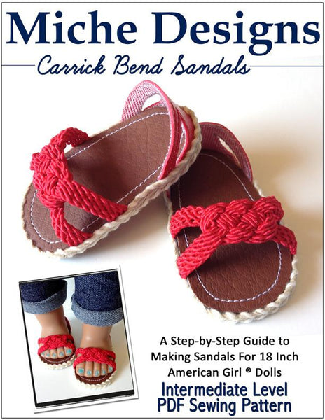 Carrick bend Sandals 18 inch Doll Shoes Pattern PDF ...