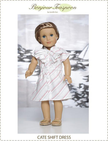 Bonjour Teaspoon 18 Inch Modern Cate Shift Dress 18" Doll Clothes Pattern larougetdelisle