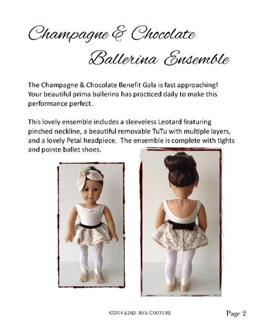 Eden Ava 18 Inch Modern Champagne Chocolate Ballerina Ensemble 18" Doll Clothes larougetdelisle