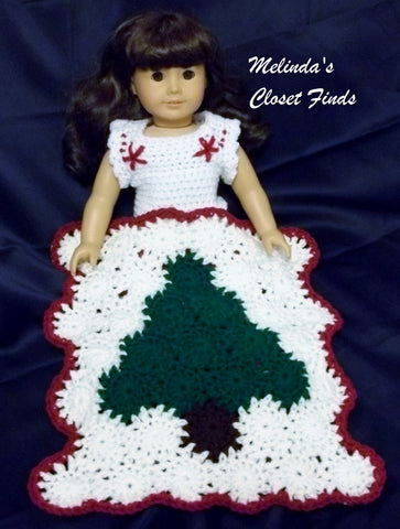 Melinda's Closet Finds Quilt Crocheted Christmas Nordic Afghan 18" Doll Crochet Pattern larougetdelisle