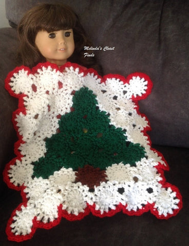 Melinda's Closet Finds Quilt Crocheted Christmas Nordic Afghan 18" Doll Crochet Pattern larougetdelisle