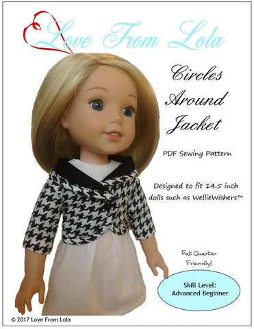 Love From Lola WellieWishers Circles Around Jacket 14.5" Doll Clothes Pattern larougetdelisle
