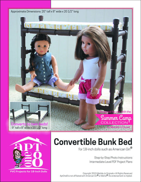 AptOne8 Convertible Bunk Bed Pattern 18 inch dolls such as ...