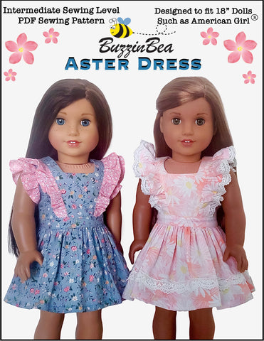 BuzzinBea 18 Inch Modern Aster Dress 18" Doll Clothes Pattern larougetdelisle