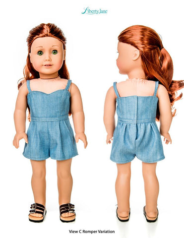 Liberty Jane 18 Inch Modern Culotte Jumpsuit 18" Doll Clothes Pattern larougetdelisle