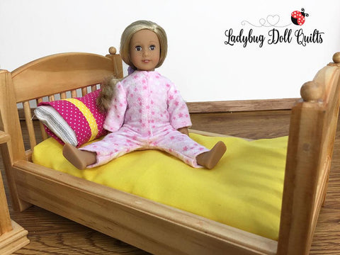 Ladybug Doll Quilts 18 Inch Modern Custom Mattress, Pillow, and Pillowcase Multi Sized Doll Bedding Pattern larougetdelisle