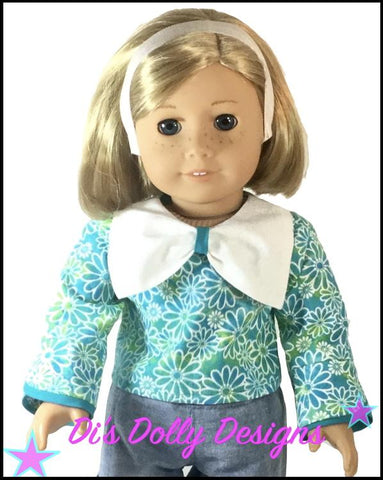 Di's Dolly Designs 18 Inch Modern Bow Beautiful Blouse 18" Doll Clothes Pattern larougetdelisle
